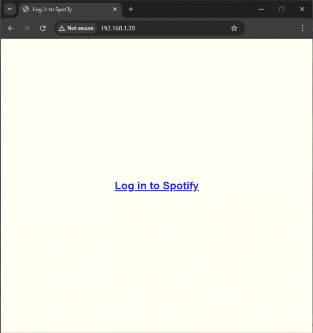 Web browser showing Login to Spotify link